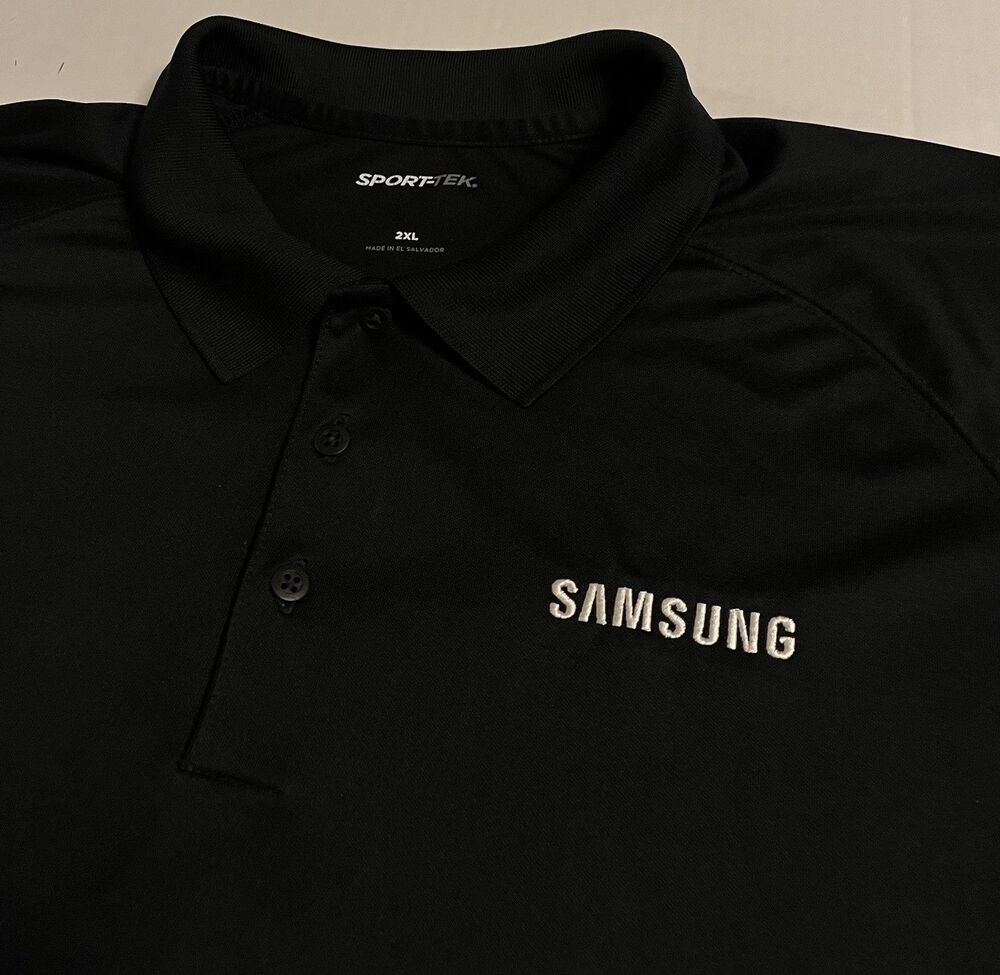 Samsung Electronics Logo Spell Out Collared Golf Polo Shirt 2XL Galaxy TV 001